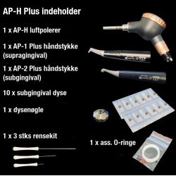 Woodpecker luftpolerer AP-H Plus. Pulverpolering. Inkl. 2 hndstykker. Kavo eller Sirona tilslutning