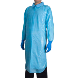 Kitler med rmer. Engangs. Bl. Antimikrobakterielt CPE-materiale. Latexfri. 25 stks