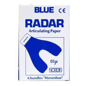 Blue Radar artikulationspapir. Hesteskoformet.