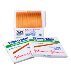 Stim-U-Dent tandstikkere med mint. Storpakning 144x25 stks. Lommeetuier. Veganvenlig.